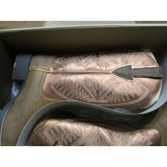 Women's Round  Up Ruidoso Western Boot PEARL BURNISHED CHESTNUT Size 9 B - Picture 11 of 11